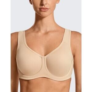 Syrokan Max Control High Impact Underwire Sports Bra 48E Beige NWT A227